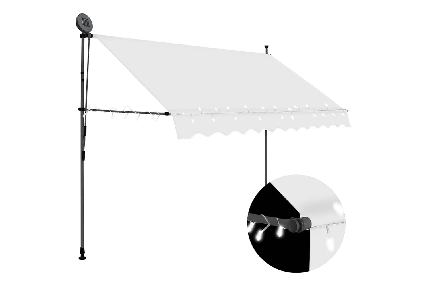 vidaXL 145872 Manual Retractable Awning With Led 250cm Cream