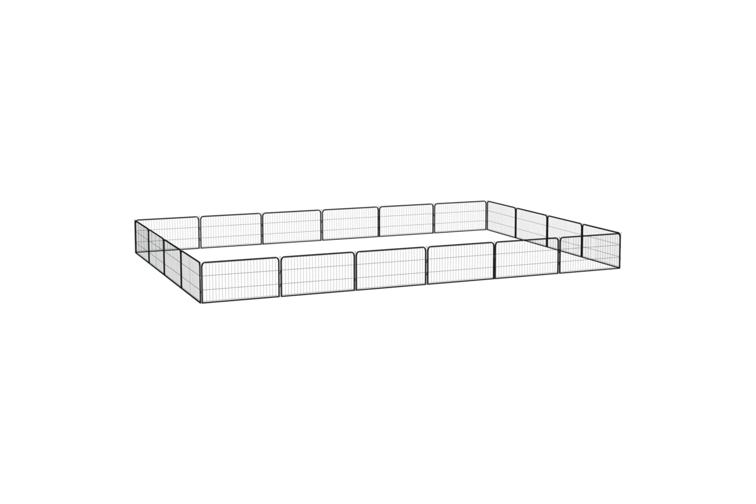vidaXL 3115970 20-panel Dog Playpen Black 100x50cm Powder-coated Steel