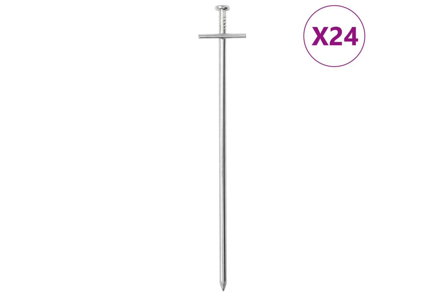 vidaXL 4009339 Tent Pegs 24 Pcs 23cm x 6mm Galvanised Steel