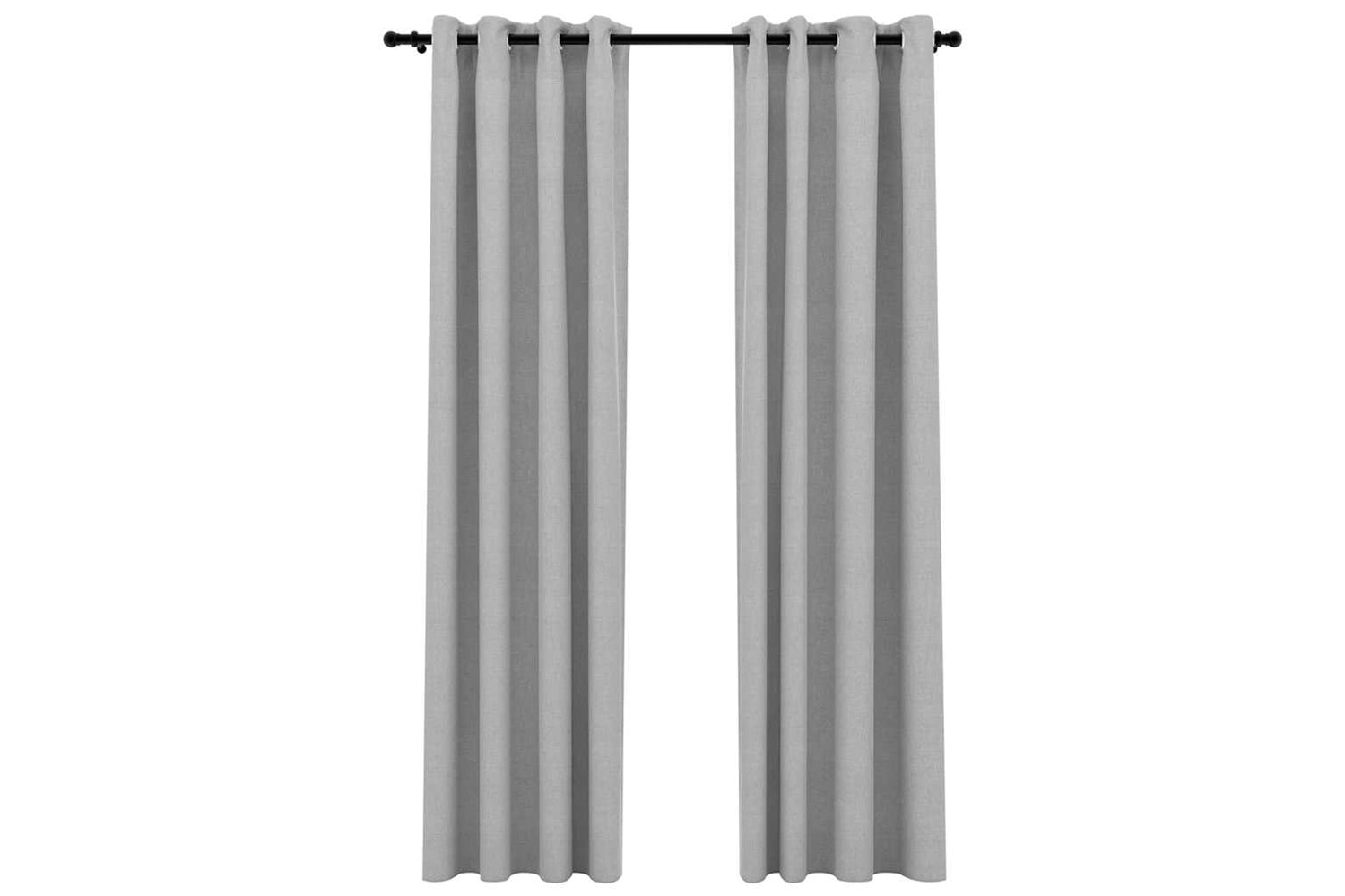 Vidaxl Linen-look Blackout Curtains With Grommets 2pcs Grey 140x245cm