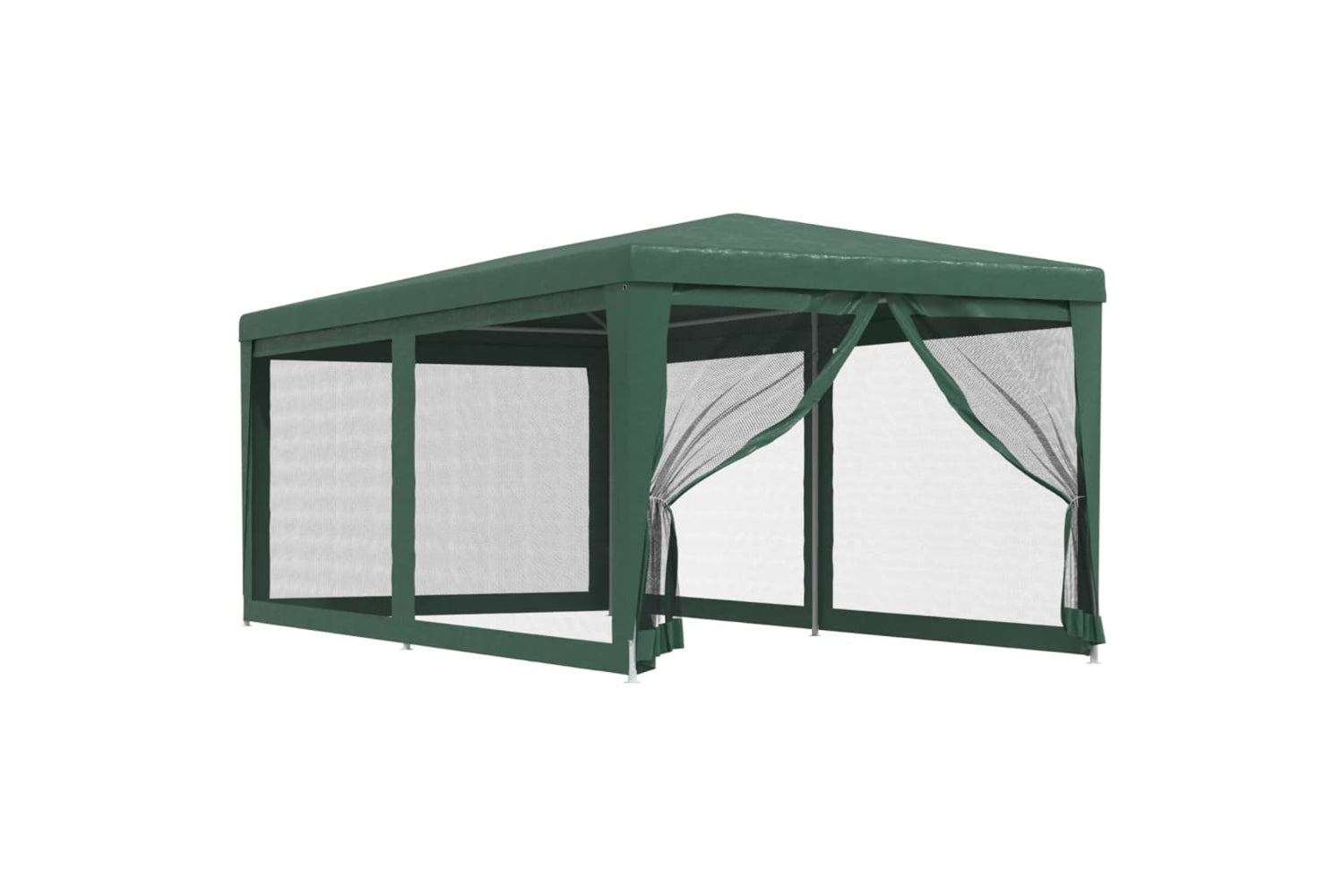 Vidaxl 319238 Party Tent With 6 Mesh Sidewalls Green 3x6 M Hdpe