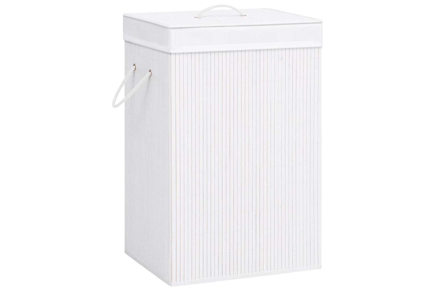 Vidaxl 320751 Bamboo Laundry Basket White