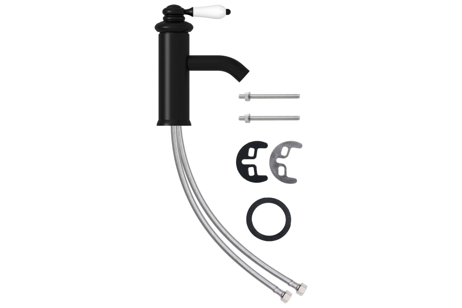 vidaXL 149071 Bathroom Basin Faucet Black 130x180mm