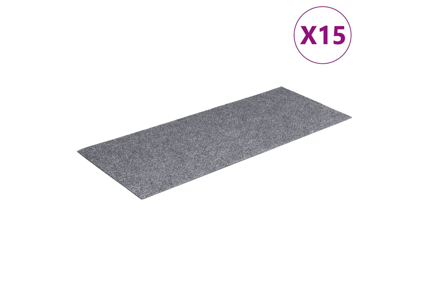 vidaXL 326915 Self-adhesive Stair Mats Rectangular 15 Pcs 60x25cm Light Grey