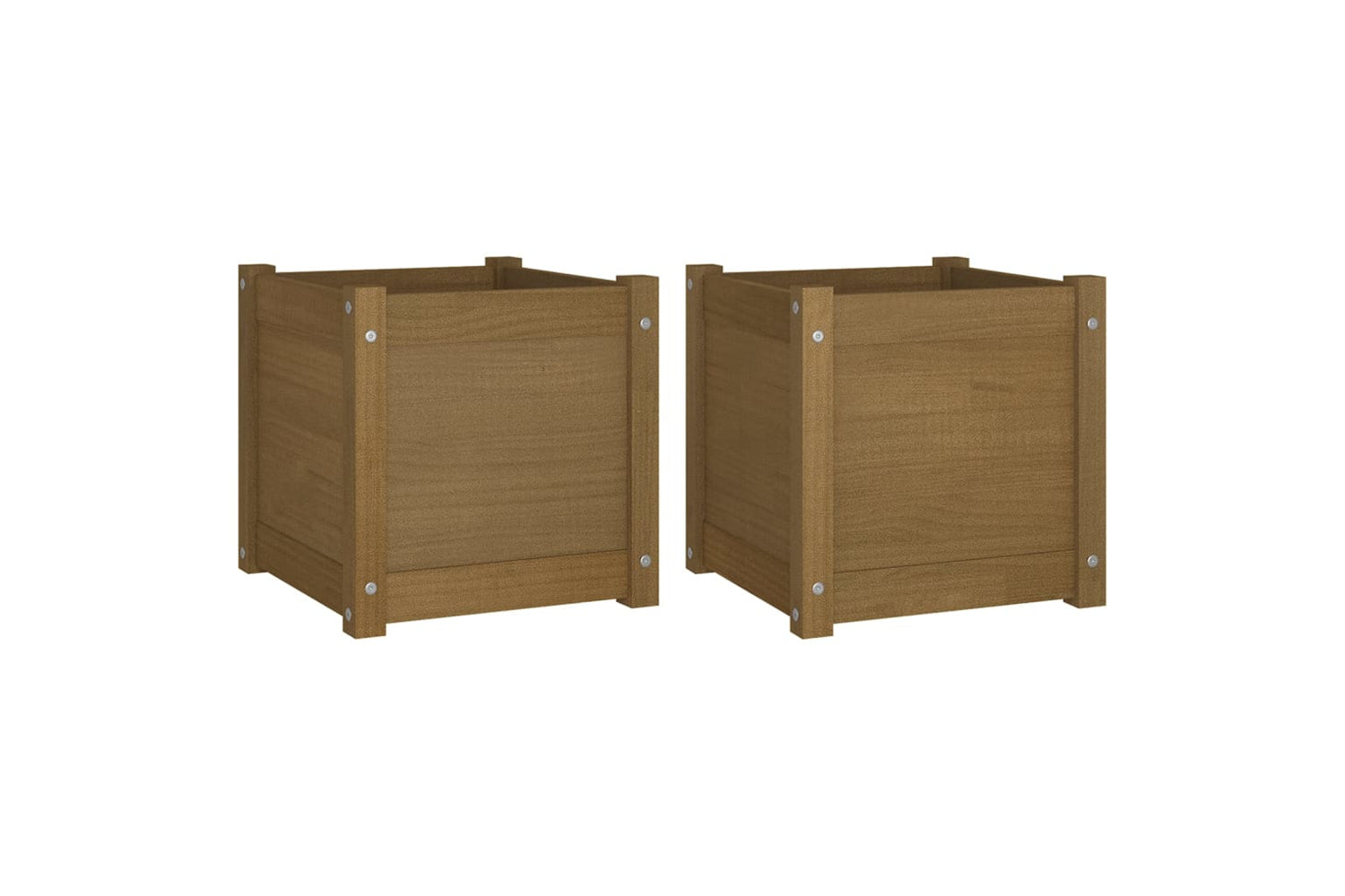 vidaXL 810541 Garden Planters 2 Pcs Honey Brown 40x40x40cm Solid Pinewood