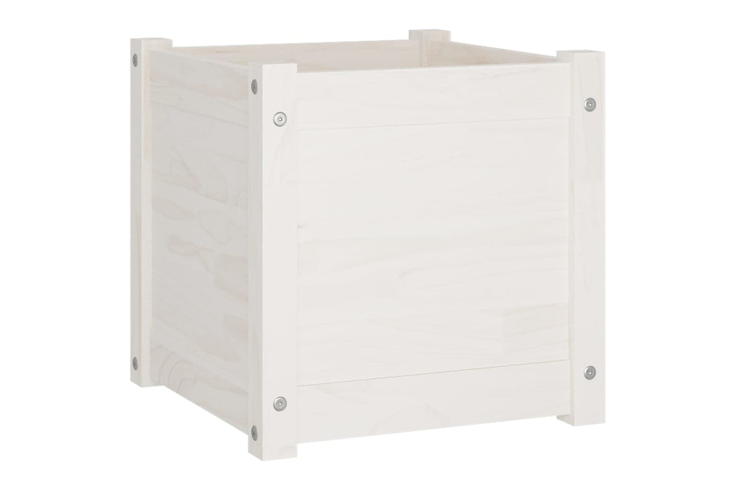 vidaXL 810536 Garden Planter White 40x40x40cm Solid Pinewood