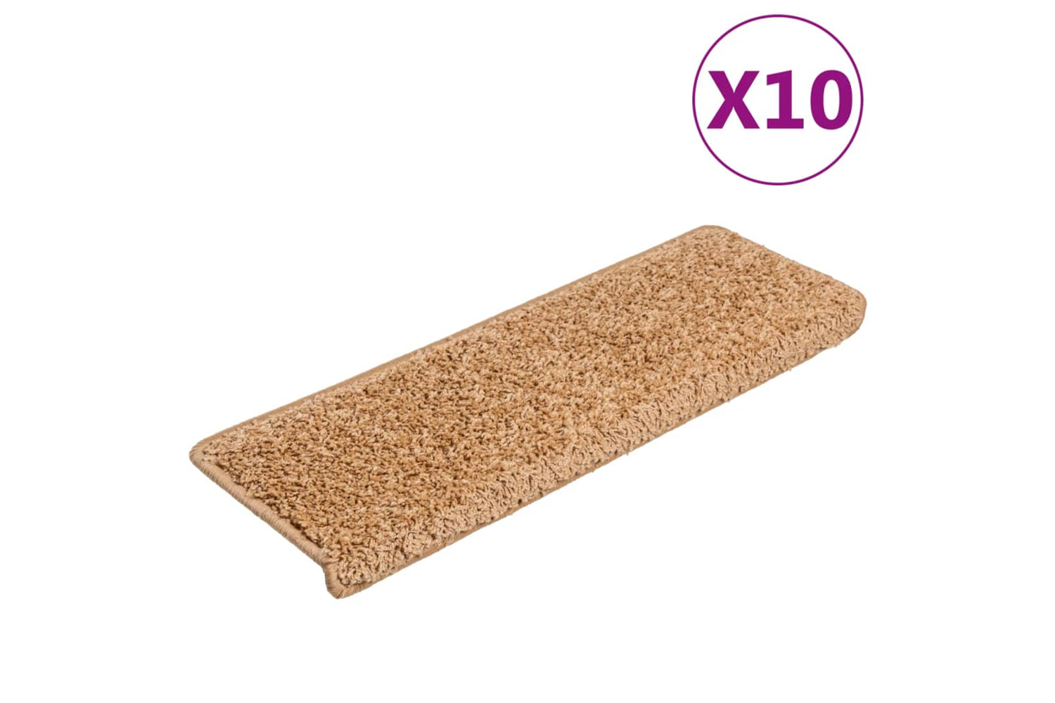 vidaXL Stair Mats 10 Pcs 65x21x4cm Beige