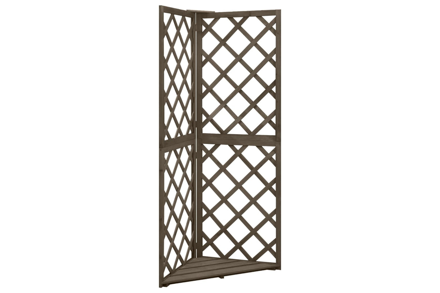 vidaXL 316408 Corner Trellis Grey 50x50x145cm Solid Fir Wood