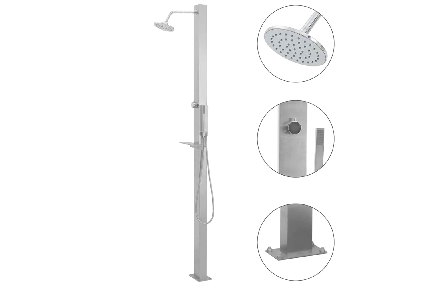 Vidaxl 48198 Outdoor Shower Stainless Steel Straight