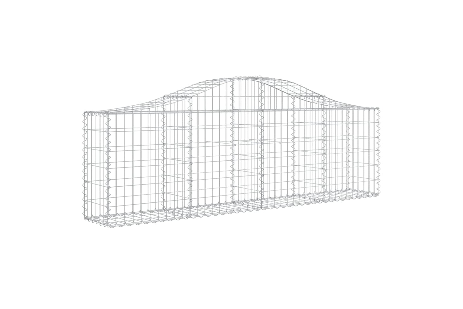 vidaXL 153383 Arched Gabion Basket 200x30x60/80cm Galvanised Iron