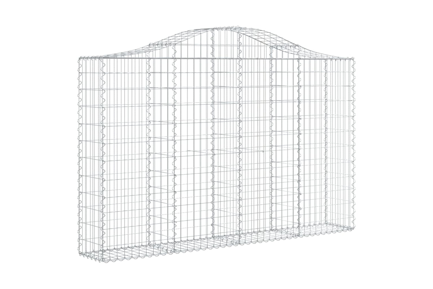 vidaXL 153386 Arched Gabion Basket 200x30x120/140cm Galvanised Iron