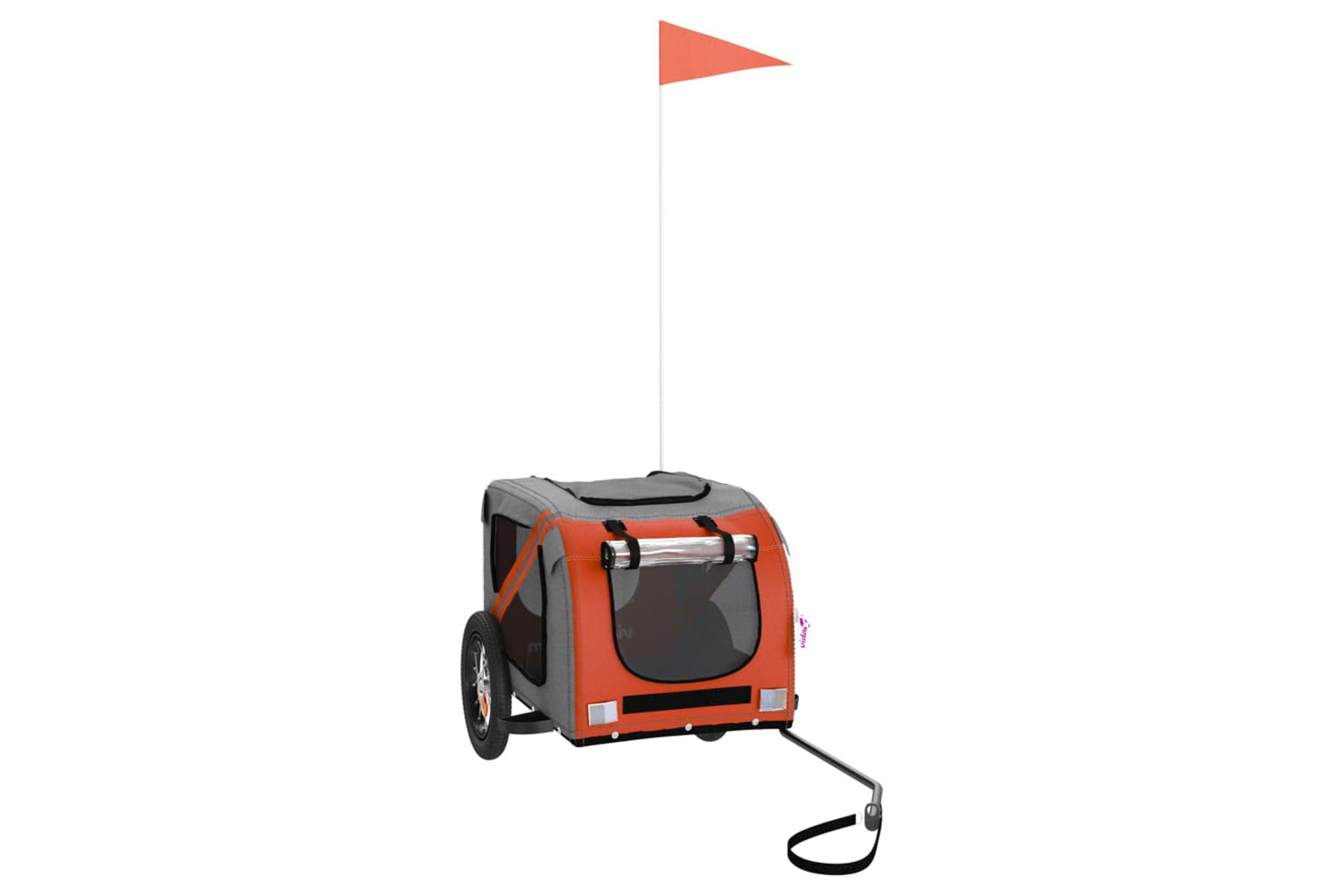 Vidaxl 93865 Pet Bike Trailer Orange And Grey Oxford Fabric And Iron