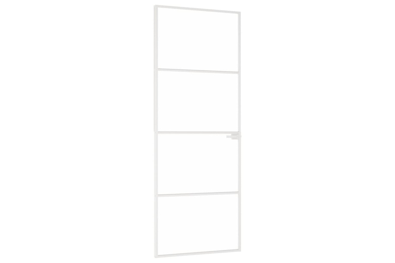 vidaXL 153666 Interior Door White 76x201.5cm Tempered Glass&aluminium Slim-2
