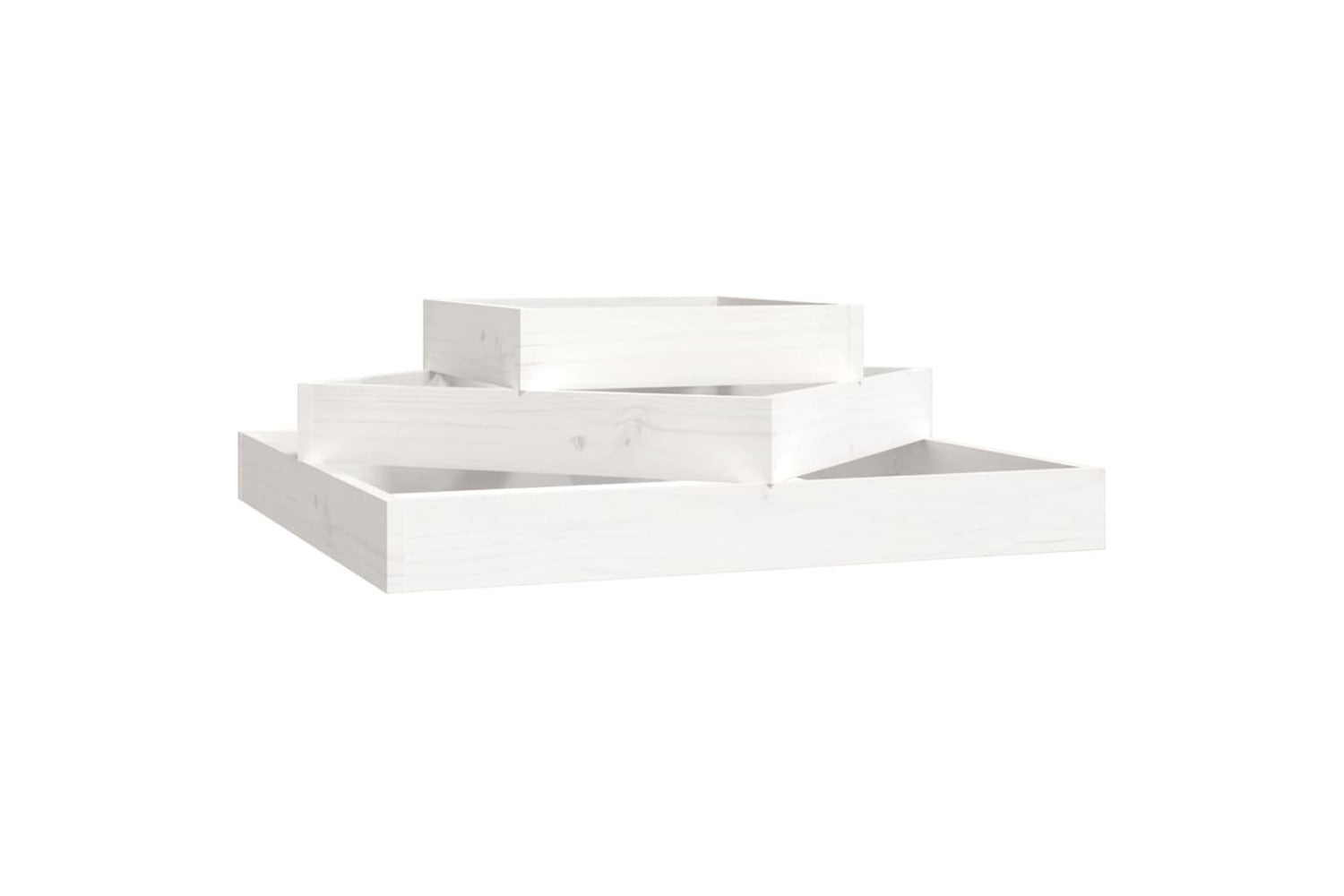 vidaXL 823879 Planter White 83x83x27cm Solid Wood Pine