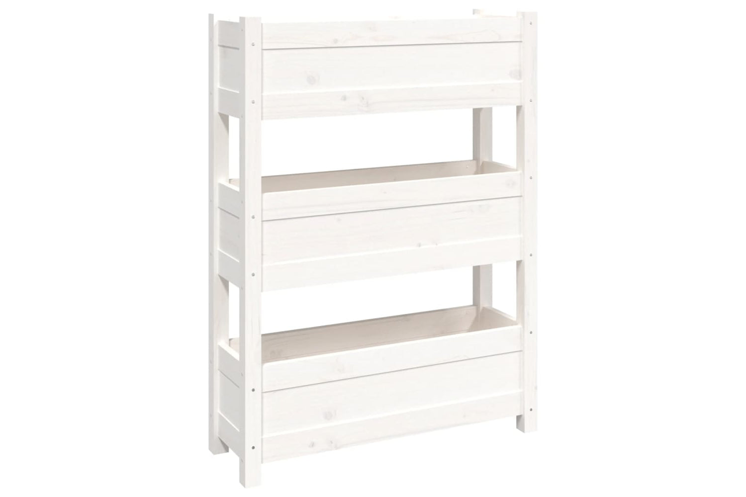 vidaXL 823935 Planter White 77x25x104.5cm Solid Wood Pine