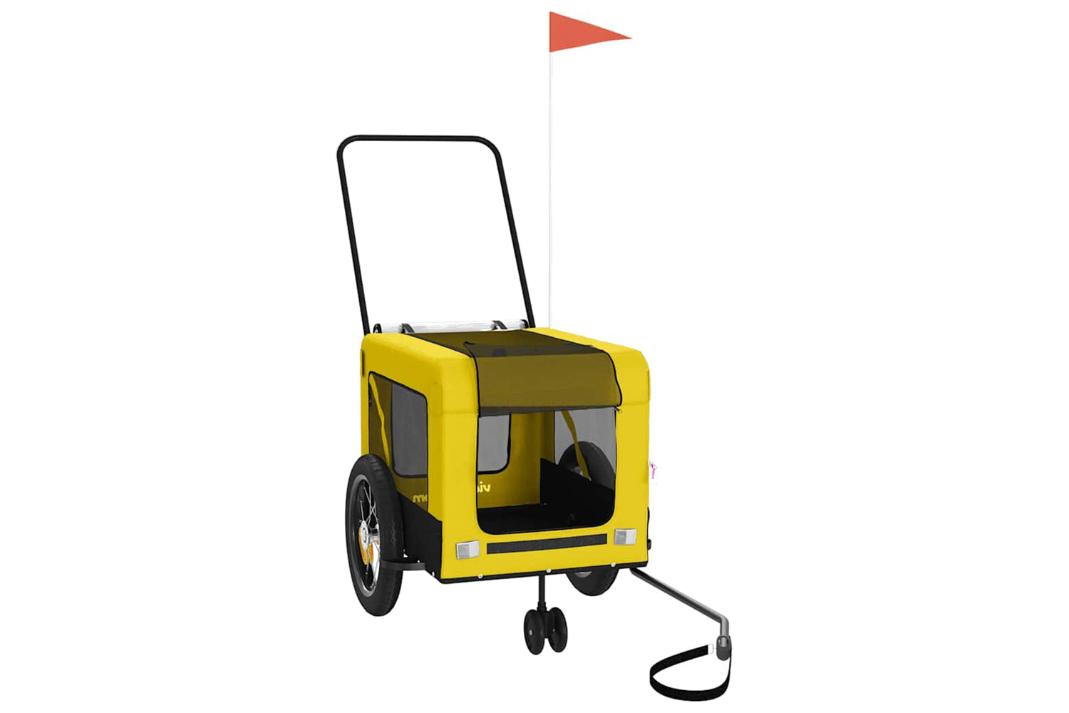 Vidaxl 93945 Pet Bike Trailer Yellow And Black Oxford Fabric And Iron