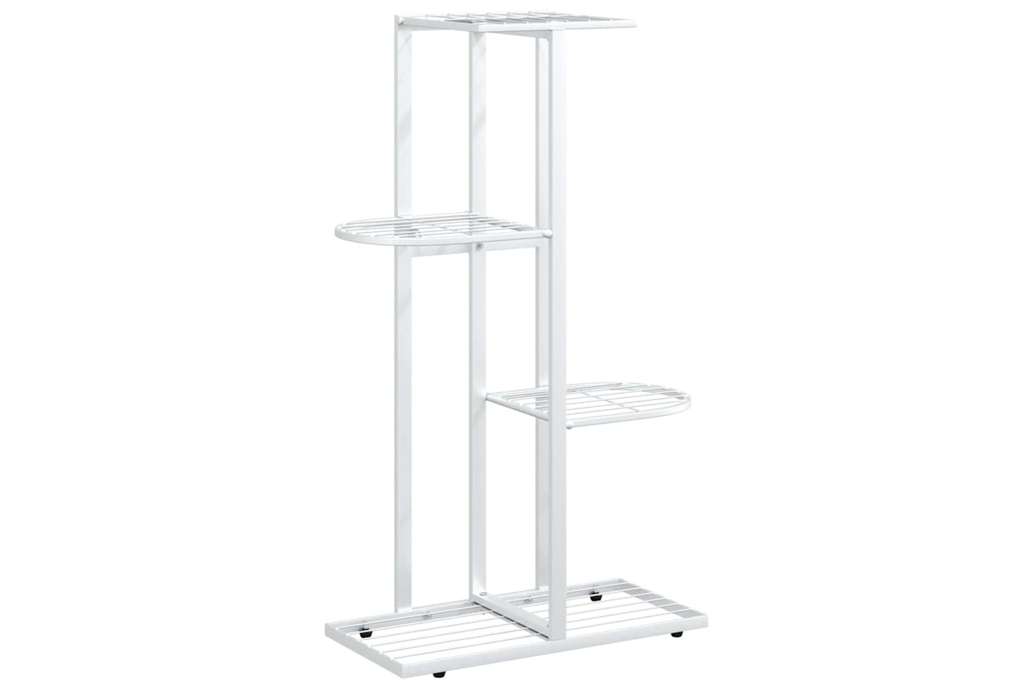 vidaXL 336109 4-floor Flower Stand 43x22x76cm White Metal
