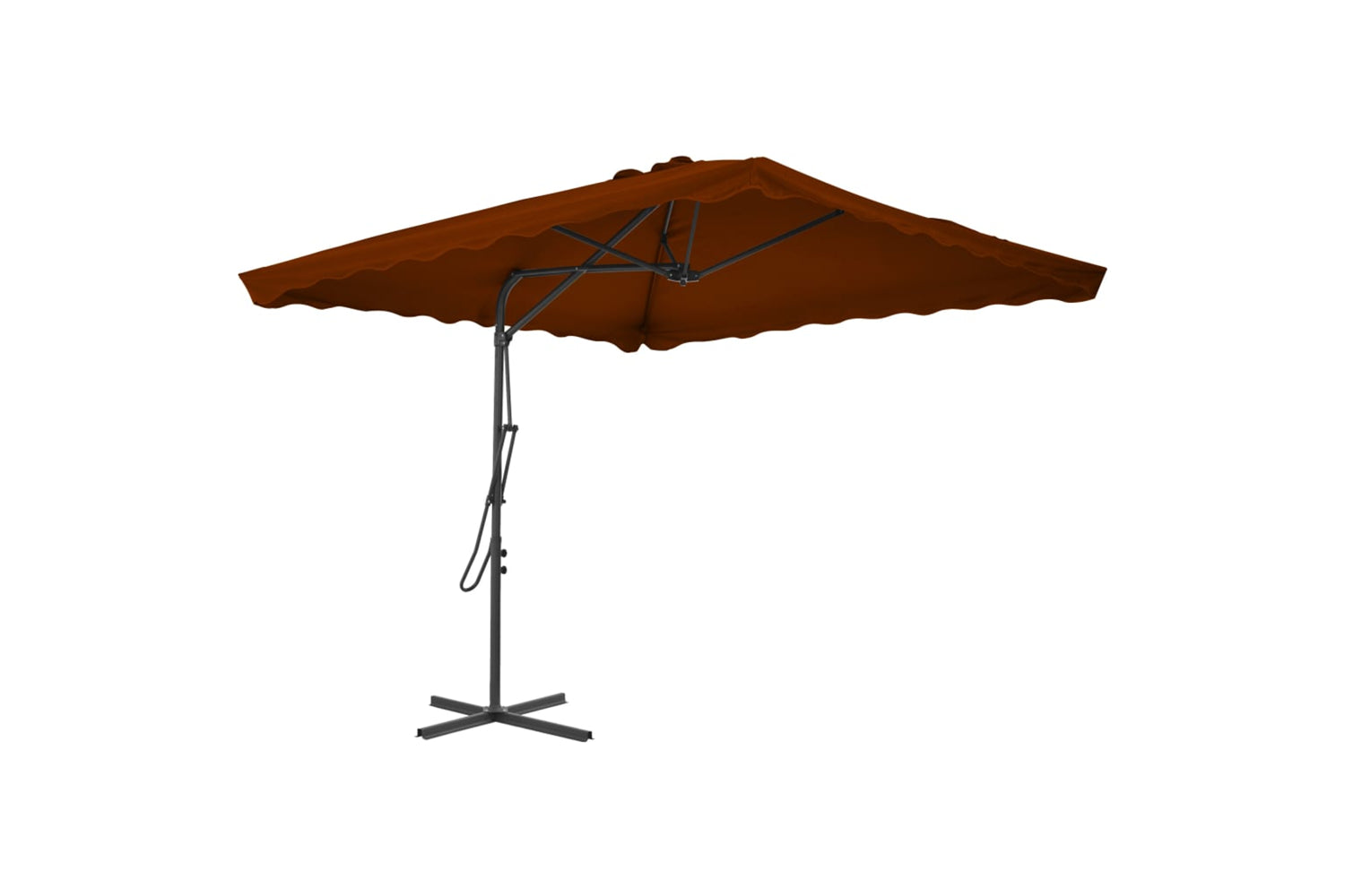 vidaXL 312515 Outdoor Parasol With Steel Pole Terracotta 250x250x230cm