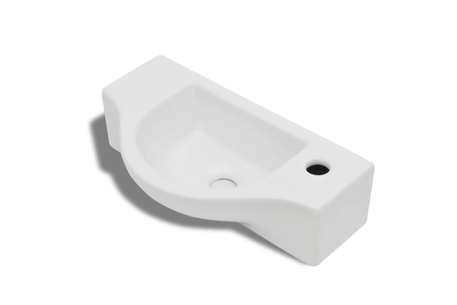 Vidaxl 141930 Ceramic Bathroom Sink Basin With Faucet Hole White