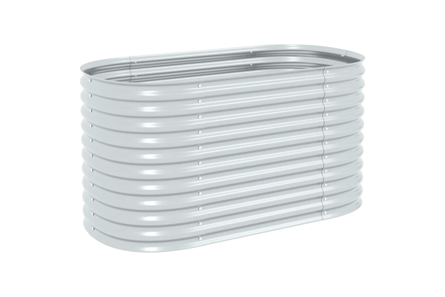 vidaXL Garden Raised Bed 160x80x81cm Galvanised Steel Silver