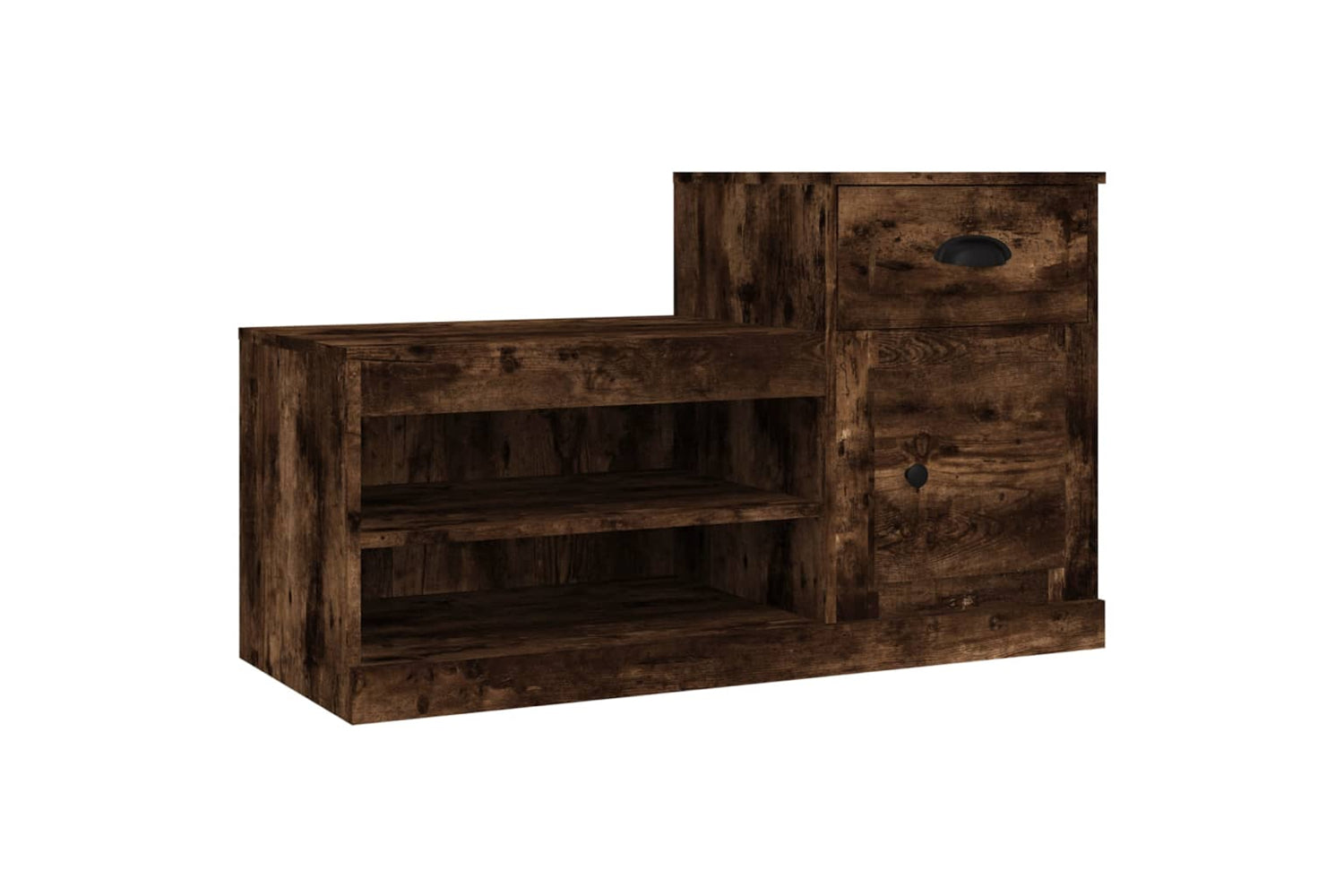 vidaXL 816421 Shoe Cabinet Smoked Oak 100x42x60cm Engineered Wood