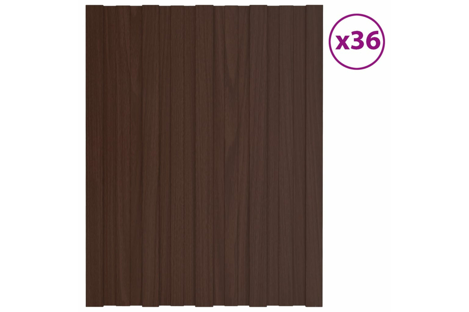 vidaXL 317194 Roof Panels 36 Pcs Galvanised Steel Brown 60x45cm-2