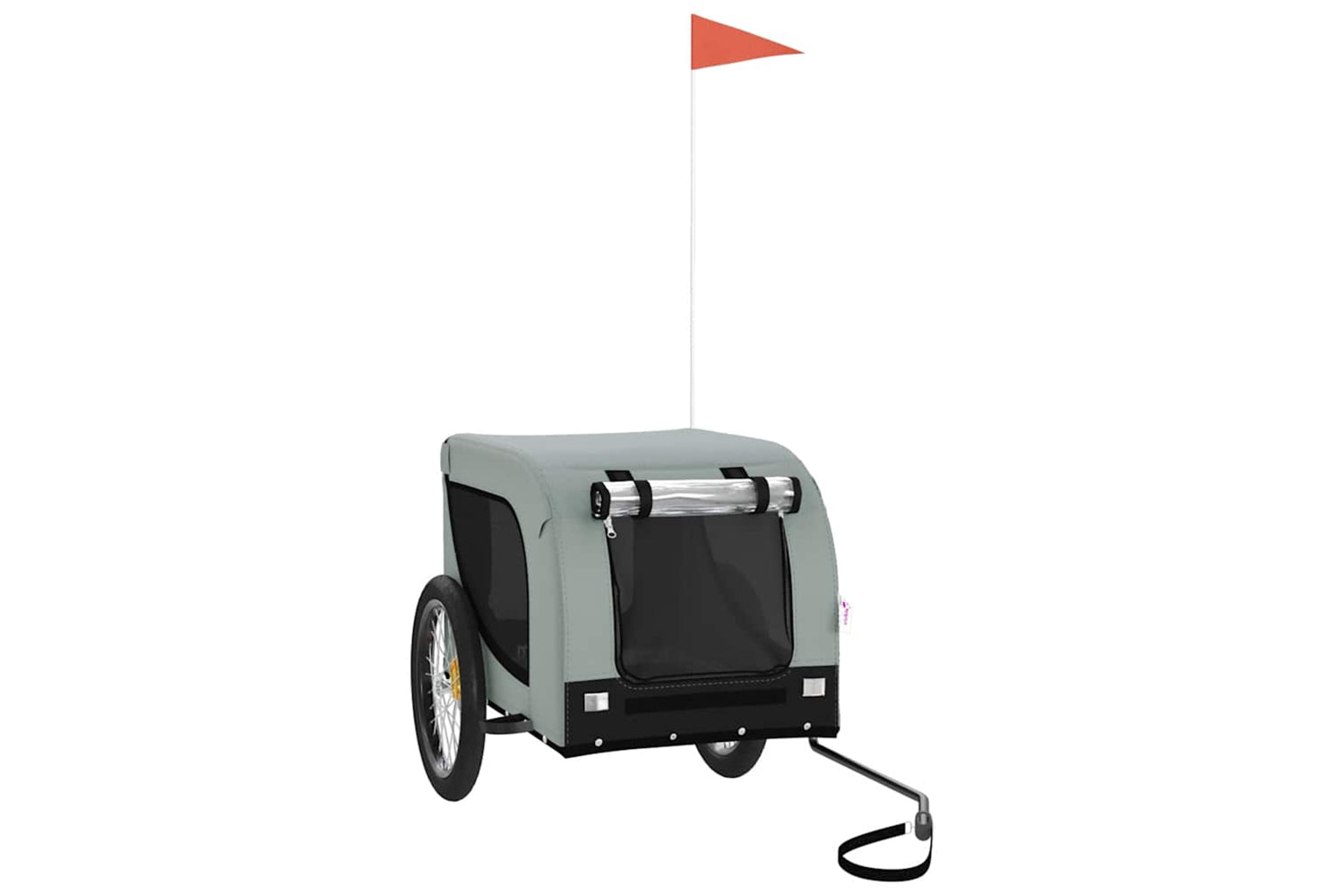 Vidaxl 94007 Pet Bike Trailer Grey And Black Oxford Fabric And Iron