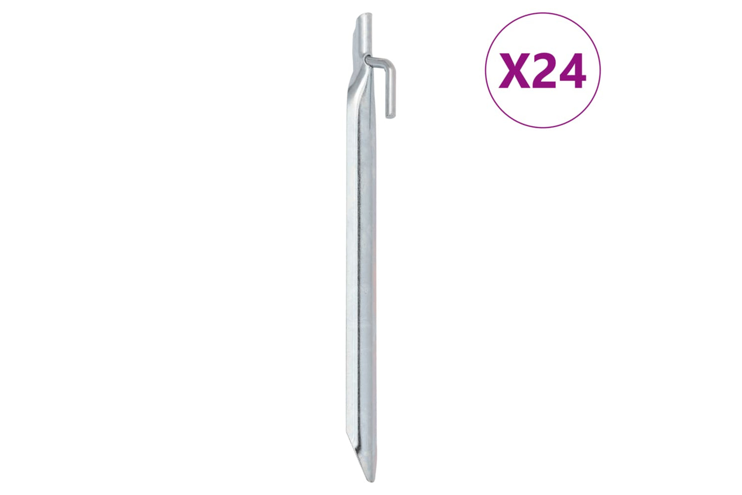vidaXL 4009352 Tent Pegs 24 Pcs V-shaped 24cm x 20mm Galvanised Steel