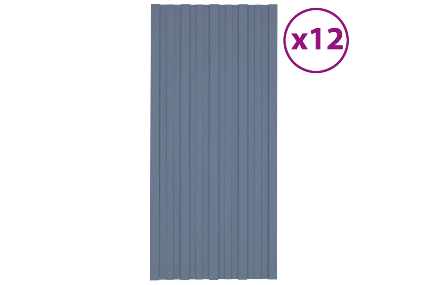 vidaXL 317213 Roof Panels 12 Pcs Galvanised Steel Grey 100x45cm-2