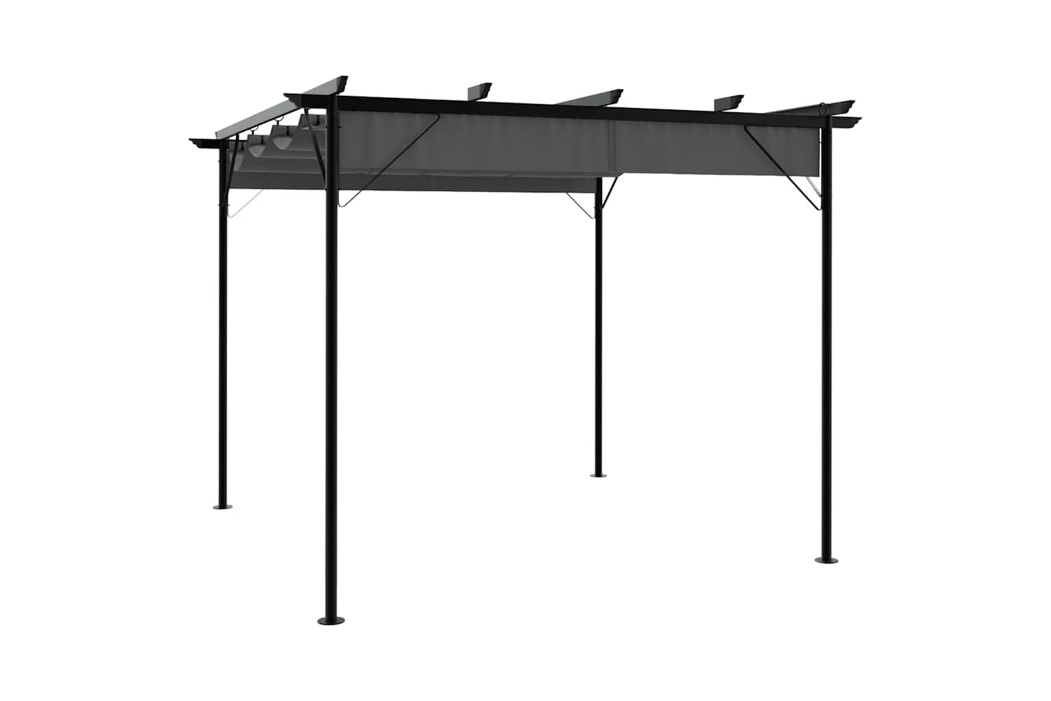 Vidaxl 312226 Pergola With Retractable Roof Anthracite 3x3 M Steel 180 G/mâ²