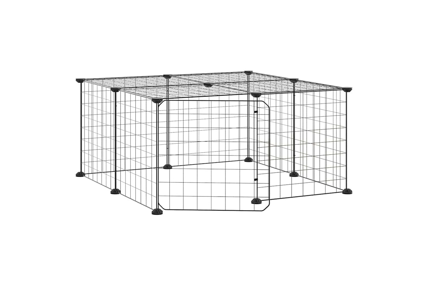 vidaXL 3114051 12-panel Pet Cage With Door Black 35x35cm Steel