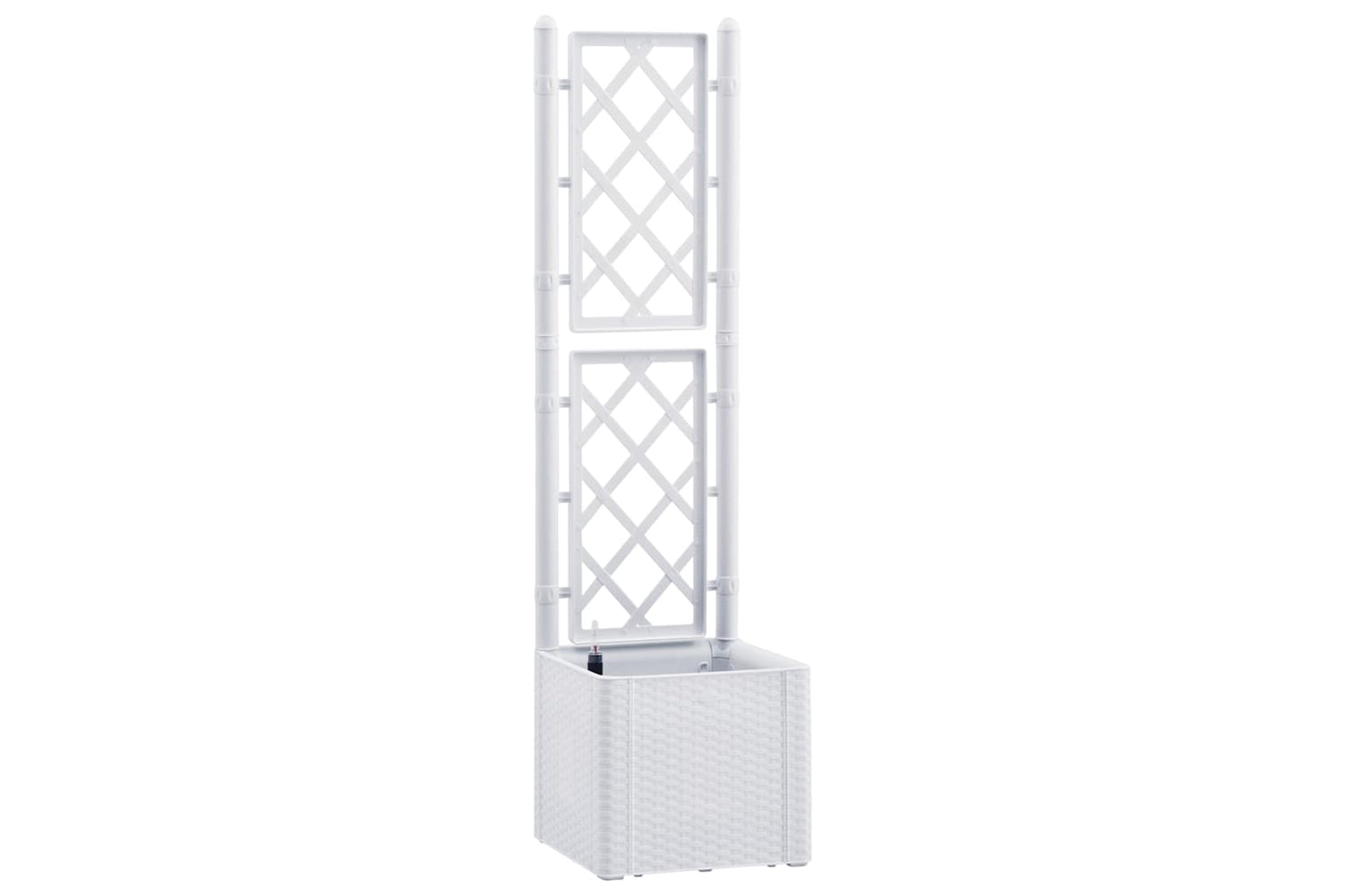 Vidaxl 313963 Garden Raised Bed With Trellis And Self Watering System White