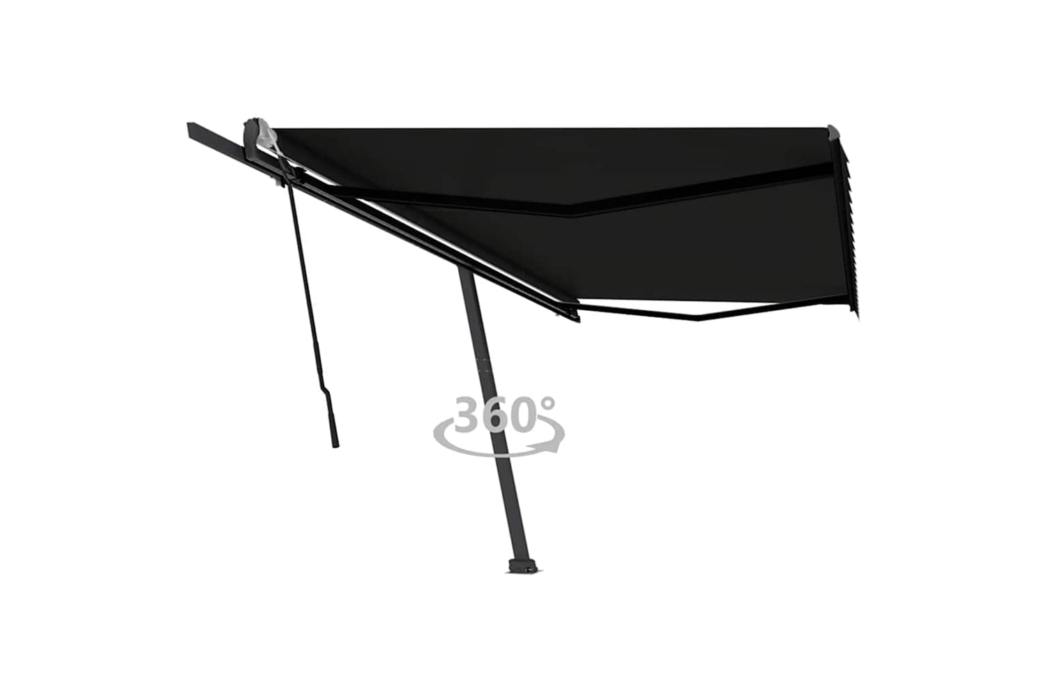 Vidaxl Freestanding Manual Retractable Awning 500x300 Cm Anthracite