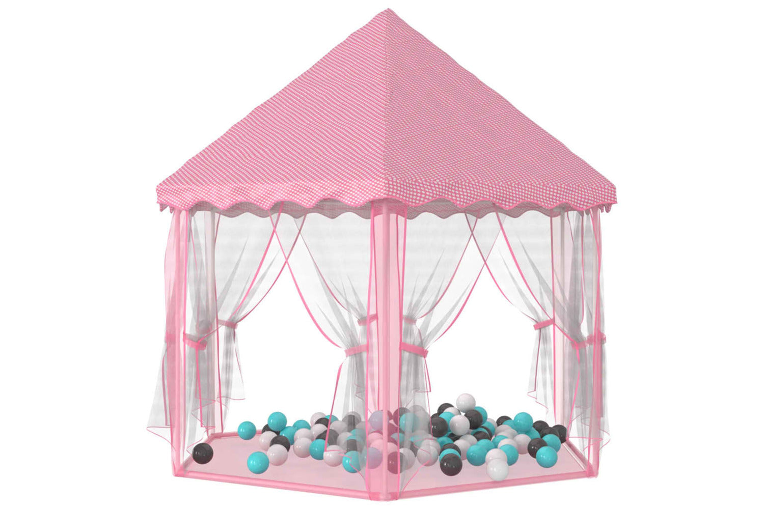 vidaXL 3107713 Princess Play Tent With 250 Balls Pink 133x140cm-2