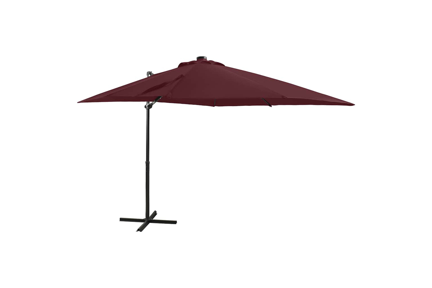 Vidaxl 312326 Cantilever Umbrella With Pole And Led Lights Bordeaux Red 250 Cm