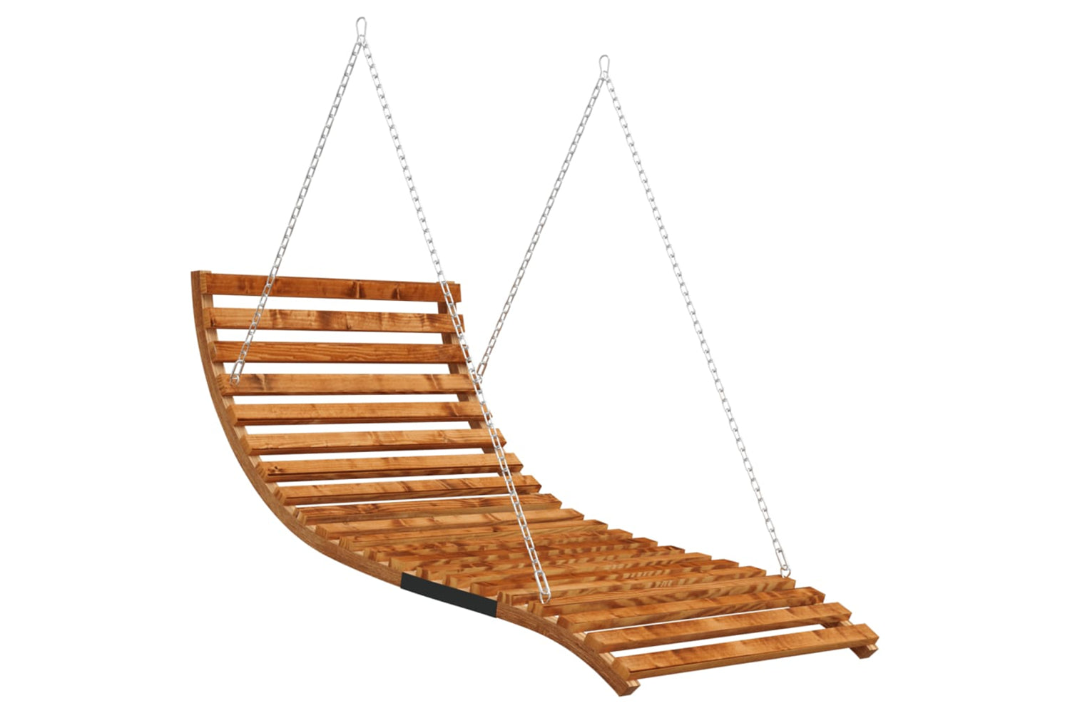vidaXL 313939 Swing Bed Solid Bent Wood With Teak Finish 115x147x46cm