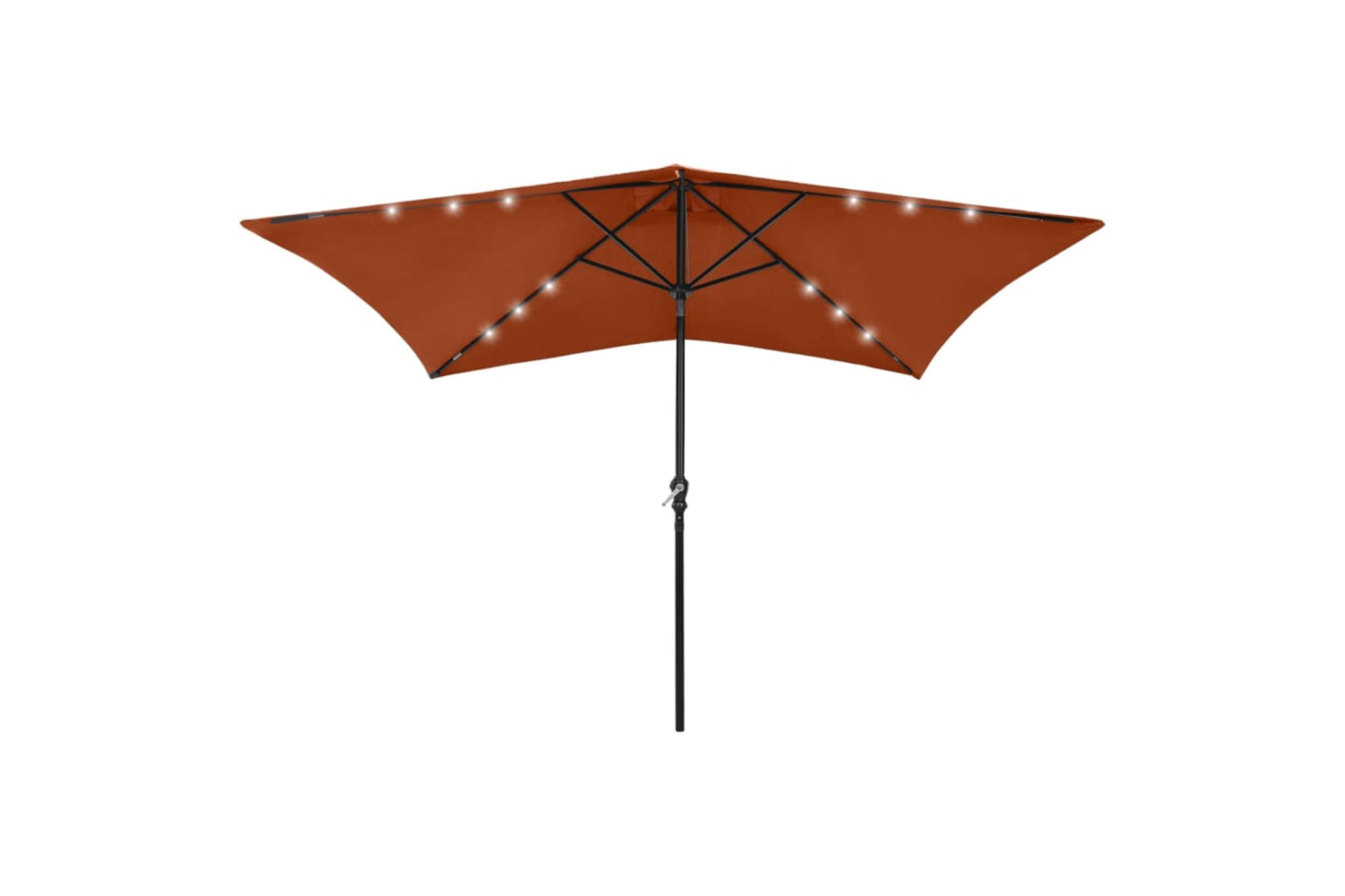 Vidaxl 313791 Parasol With Leds And Steel Pole Terracotta 2x3 M