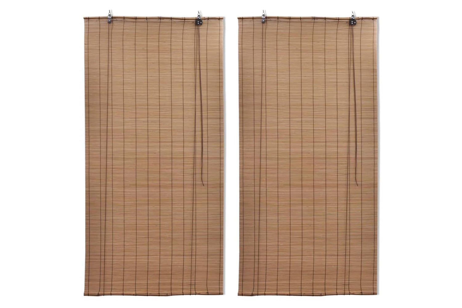 vidaXL 3057521 Bamboo Roller Blinds 2 Pcs 150x220cm Brown