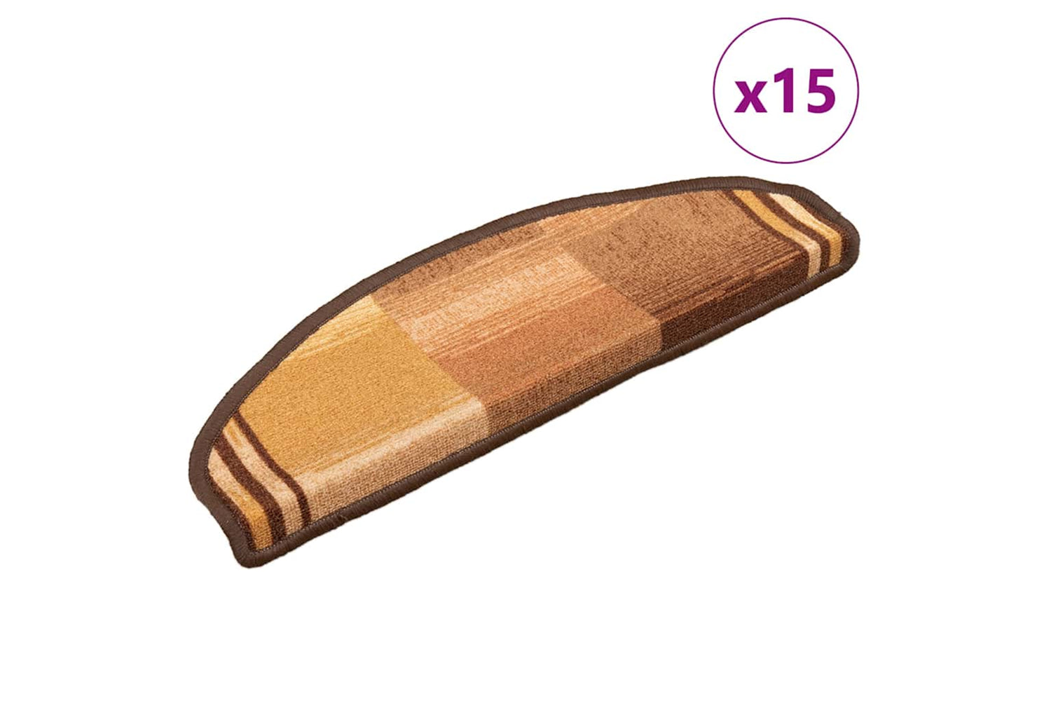 vidaXL 322413 Self-adhesive Stair Mats 15 Pcs Brown 65x21x4cm