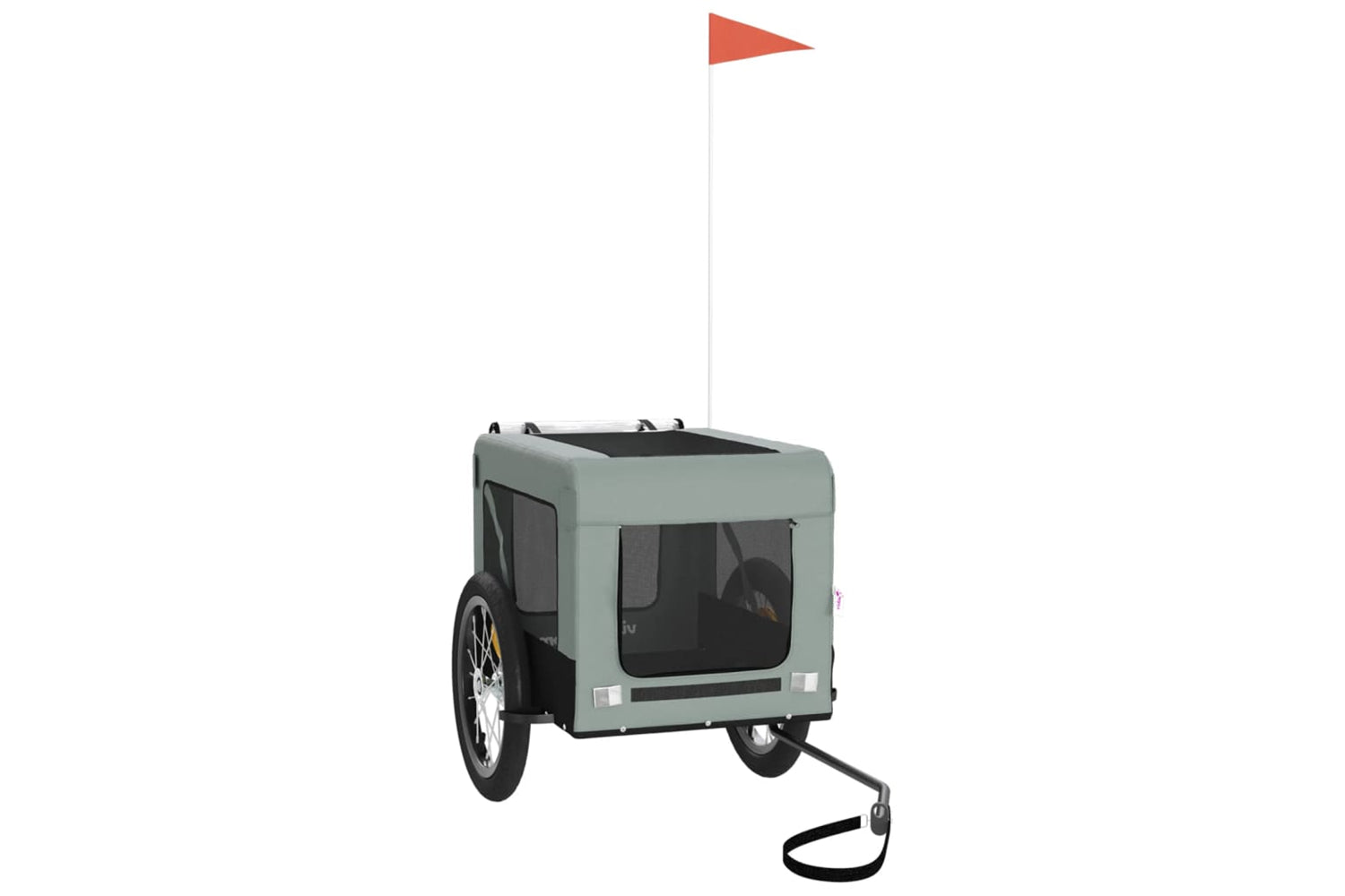 Vidaxl 93916 Pet Bike Trailer Grey And Black Oxford Fabric&iron