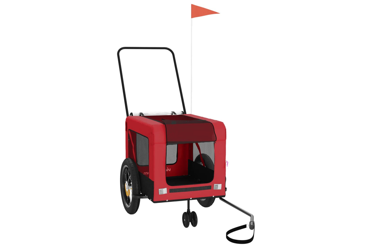 Vidaxl 93929 Pet Bike Trailer Red And Black Oxford Fabric And Iron