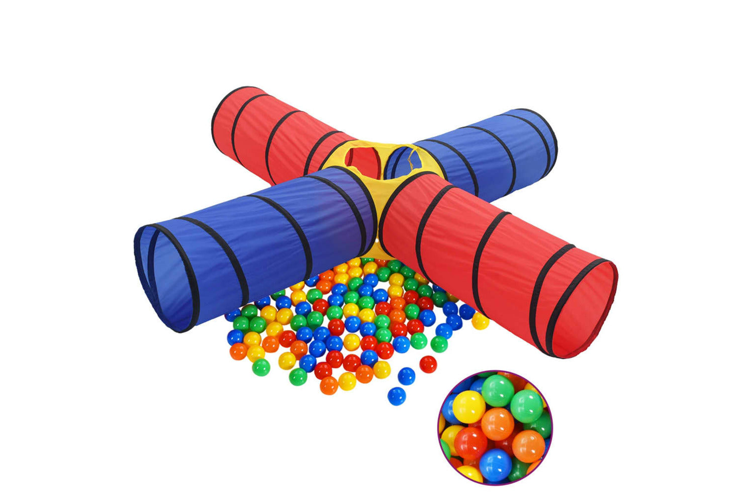 Vidaxl 3107709 Children Play Tunnel With 250 Balls Multicolour-2