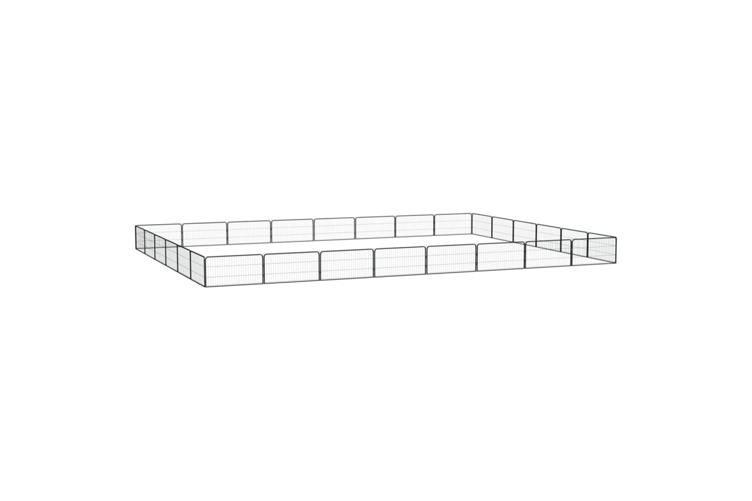 vidaXL 3115972 28-panel Dog Playpen Black 100x50cm Powder-coated Steel