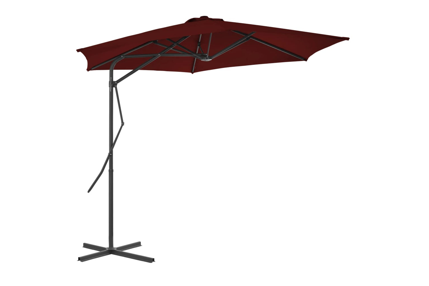 vidaXL 312518 Outdoor Parasol With Steel Pole Bordeaux Red 300x230cm
