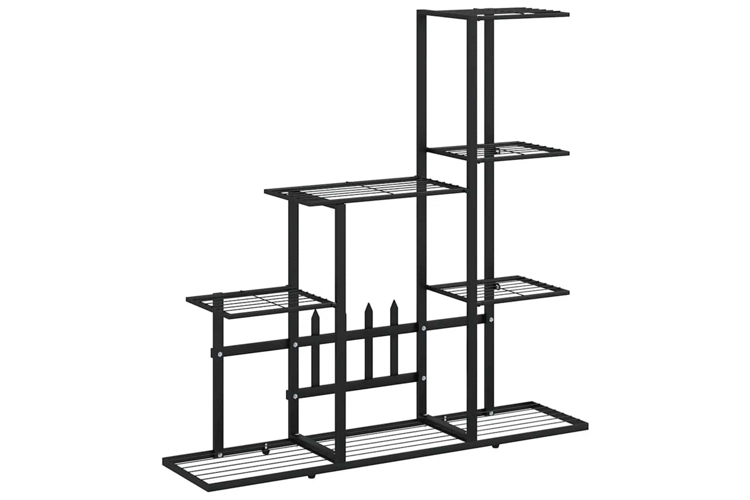 vidaXL 336112 Flower Stand 94.5x25x88cm Black Metal