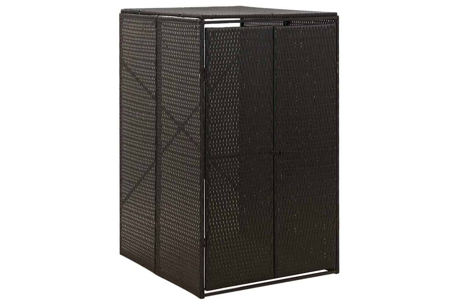 vidaXL 319860 Single Wheelie Bin Shed Black 70x80x117cm Poly Rattan