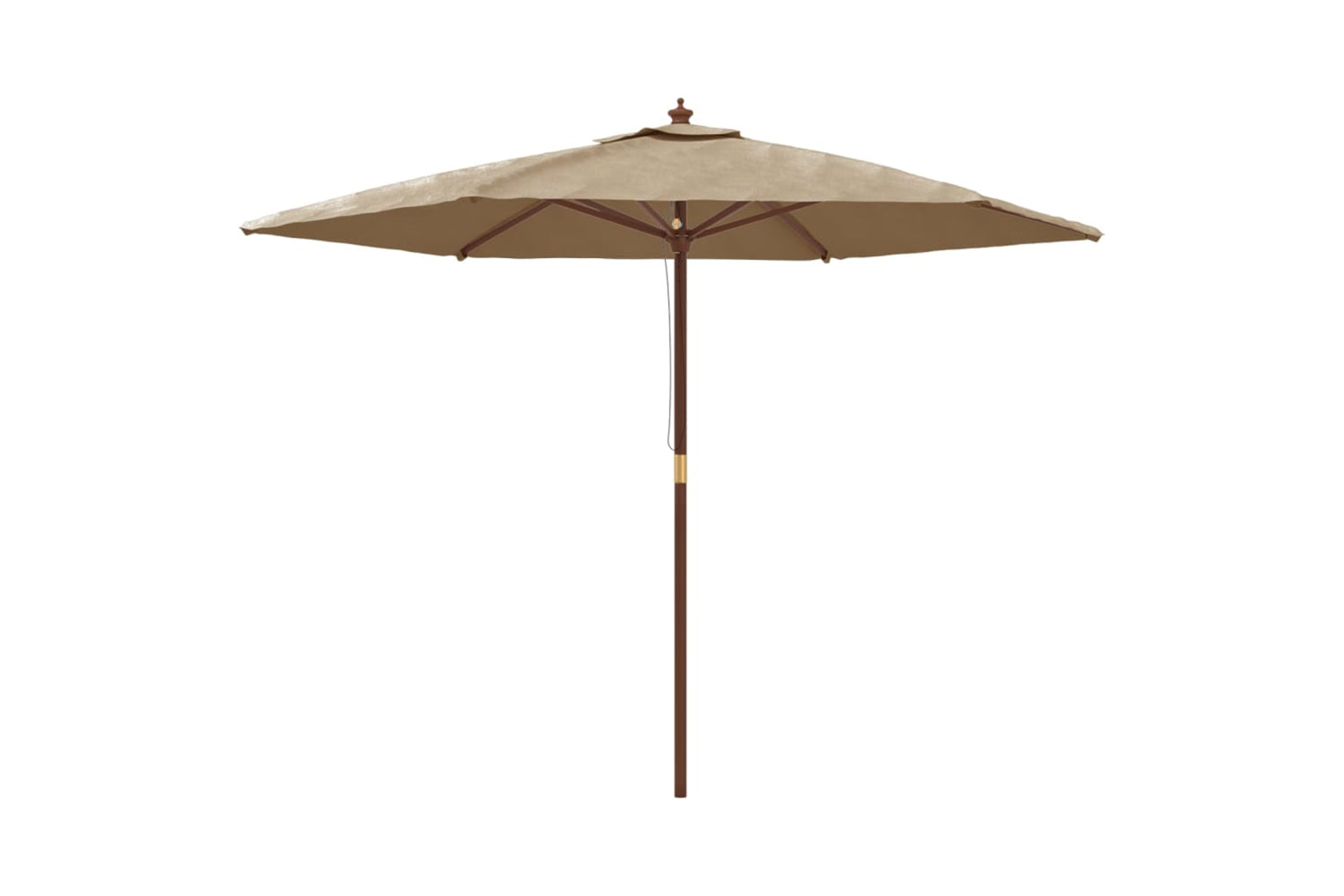 vidaXL 363170 Garden Parasol With Wooden Pole Taupe 299x240cm