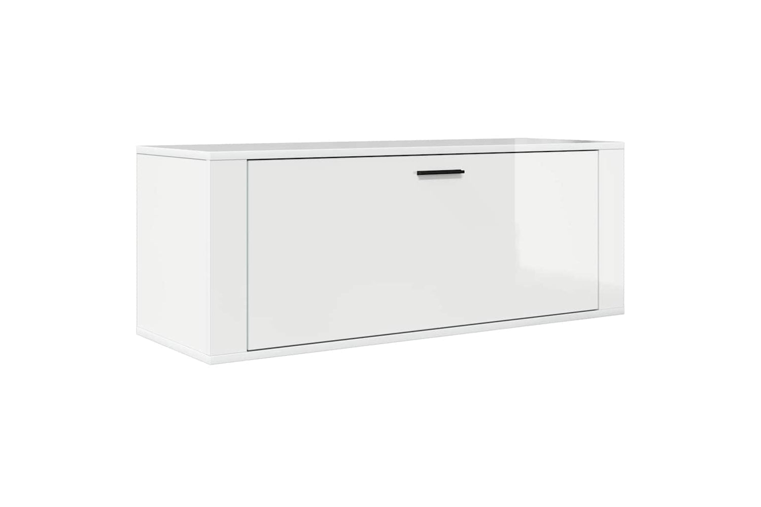 vidaXL 821022 Wall Shoe Cabinet High Gloss White 100x35x38cm Engineered Wood