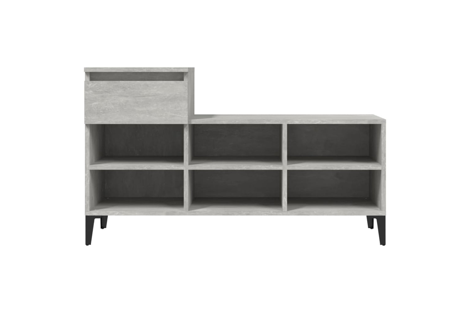 vidaXL 821216 Shoe Cabinet Concrete Grey 102x36x60cm Engineered Wood-5