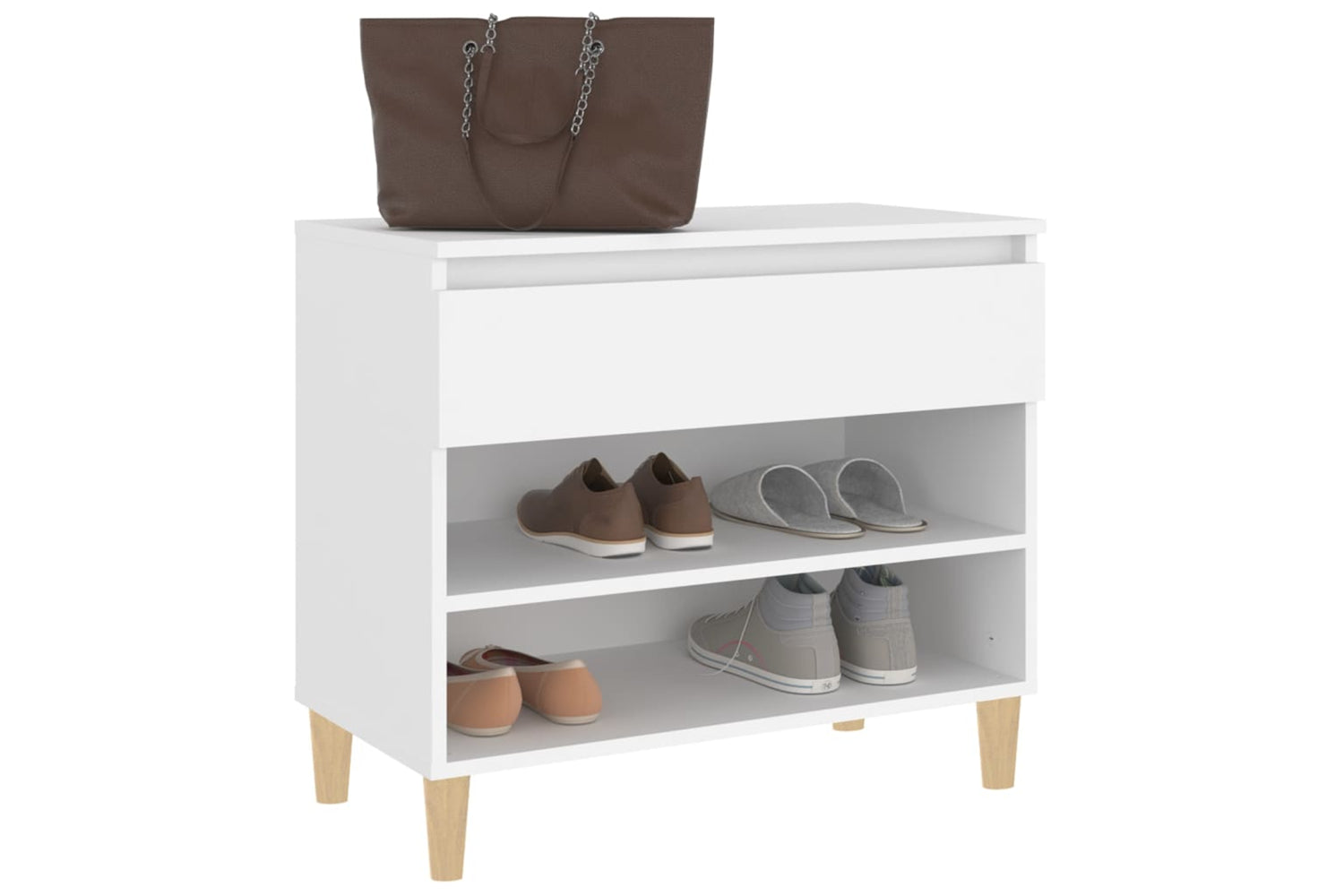vidaXL 819756 Shoe Cabinet White 70x36x60cm Engineered Wood-3